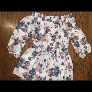 off the shoulder spring romper